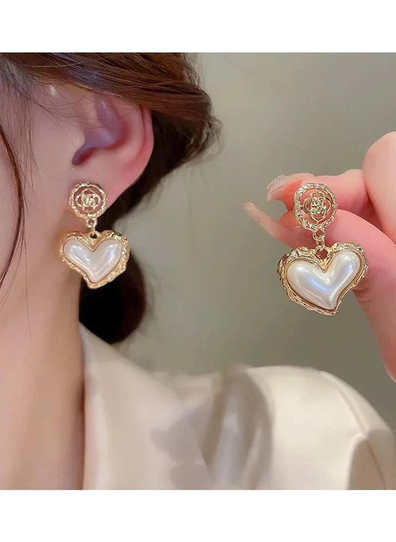 باهلس Special Series Imported Heart Pearl Earrings