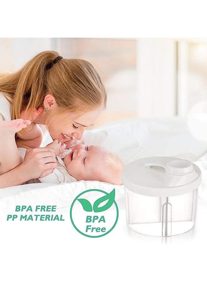 2PCS Baby Formula Dispenser with 4 Non-Spill Compartments for Travel (White and Pink)  - Image 5