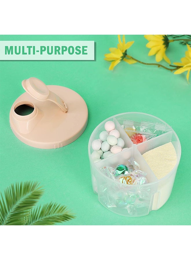 2PCS Baby Formula Dispenser with 4 Non-Spill Compartments for Travel (White and Pink)  - Image 3