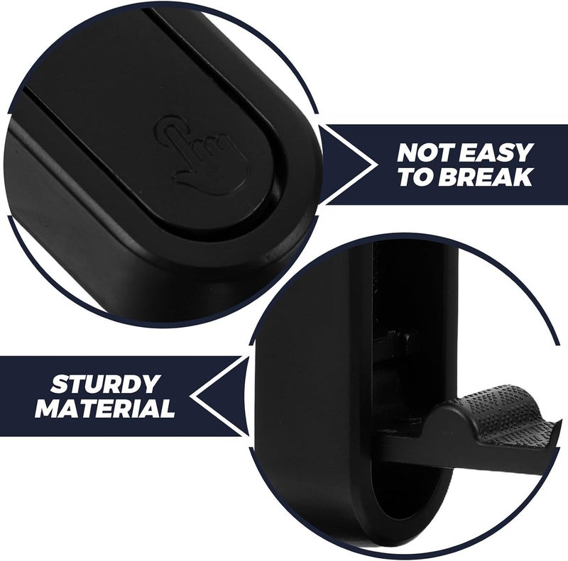 HOOTNEE 2pcs Black Metal Entryway Coat Hooks, Heavy Duty Wall-Mounted Small Hanging Hooks for Jackets, Hats, Backpacks, Space-Saving Home Organization - Image 3