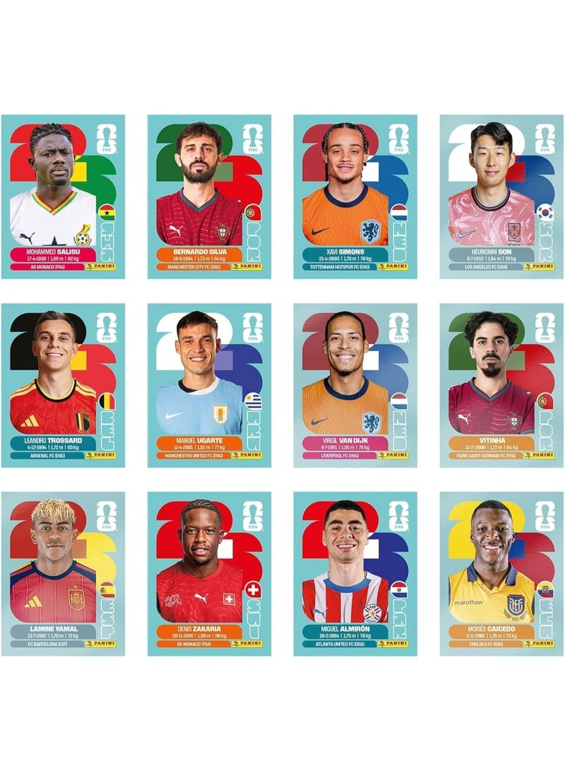 بانيني فيفا كأس العالم 2026 عبوة معزز الملصقات - 50 ظرف ملصقات رسمية قابلة للجمع للألبوم والتبادل، متعدد الألوان - Image 5