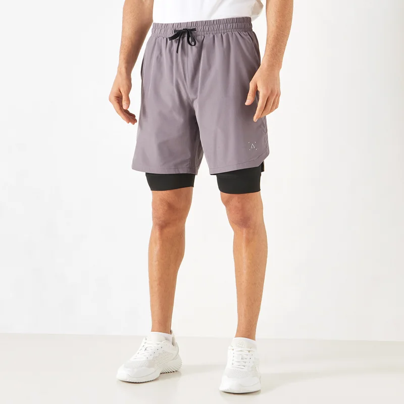 ADOT by Splash Solid Hybrid Shorts with Drawstring Closure and Pockets