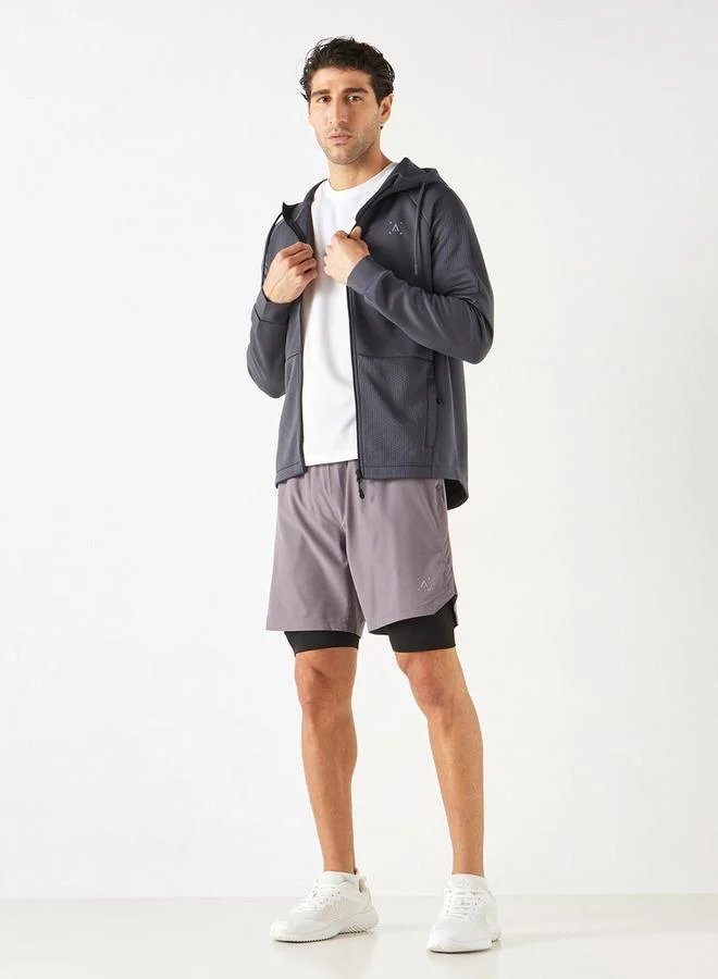 ADOT by Splash Solid Hybrid Shorts with Drawstring Closure and Pockets