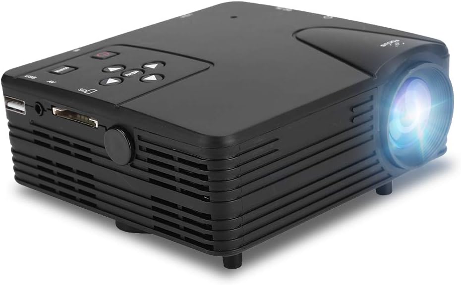 klarako Mini Projector, Portable Home Theater Movie Projector, 16:9 LED HD Remote Control Video Projector with VGA/DC in/Memory Card Slot for Outdoor Indoor Home Theater Game