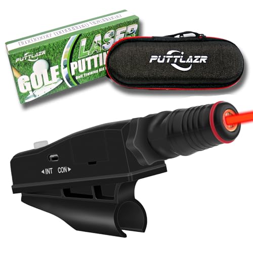 PUTTLAZR Indoor Golf Training Aid, Putting Trainer for Perfect Alignment Tool, Red Line Putt Pro, Ideal Gift for Men, Golf Accessories for Men - Image 1