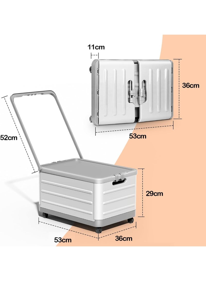 Kids Toy Storage Organizer Box, Collapsible, Extra Large, with Wheels & Handle, Grey - Image 3