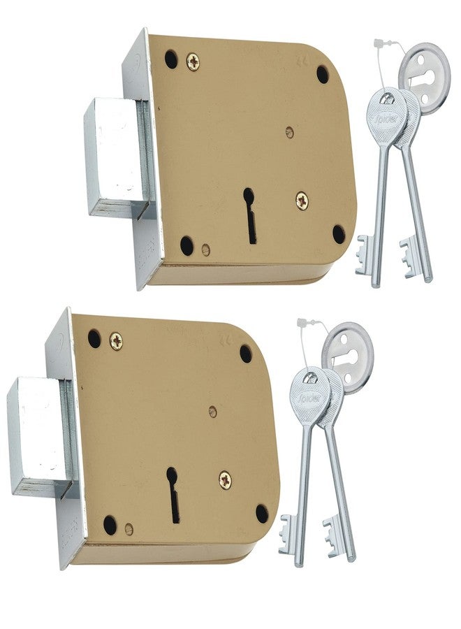 Spider Steel Side Door Lock Double Action Electro Coated Body & ss Cover (DL75) ( Pack of 2 Pcs ) - Image 1