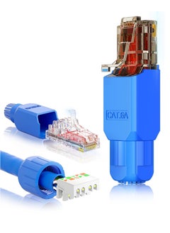 RJ45 Connector, 12-Pack Tool-Free CAT6A Field Termination Modular Plug for Cat6A UTP Ethernet Cable for 23 to 26 AWG Network Cable