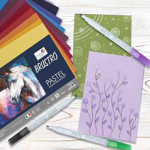 Brustro Artists Pastel Papers | 160 GSM, A4, Assorted Bright Shades | Pack of 20 Sheets | Ideal for Pastels, Colour Pencils, Graphite, Charcoal, Gouache, Ink and Dry Techniques - Image 3