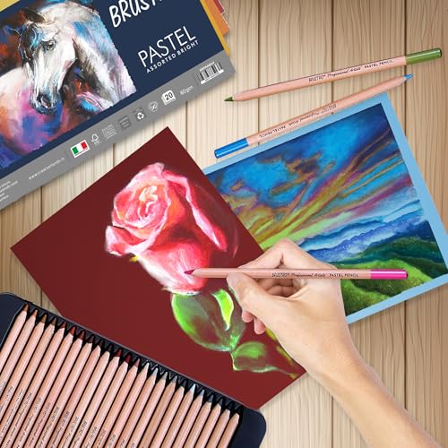 Brustro Artists Pastel Papers | 160 GSM, A4, Assorted Bright Shades | Pack of 20 Sheets | Ideal for Pastels, Colour Pencils, Graphite, Charcoal, Gouache, Ink and Dry Techniques - Image 5