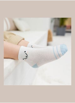NIBEMINENT Pack Of 5 Print Striped Socks Blue/White  - Image 4