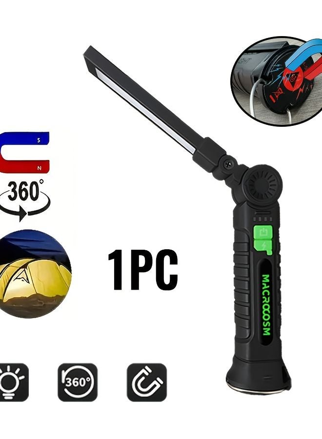 Green LED Flashlight USB Rechargeable Portable Work Lamp With Magnet For Camping Fishing Outdoor Emergency - Image 1