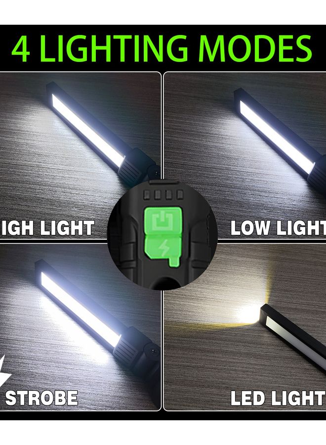 Green LED Flashlight USB Rechargeable Portable Work Lamp With Magnet For Camping Fishing Outdoor Emergency - Image 5