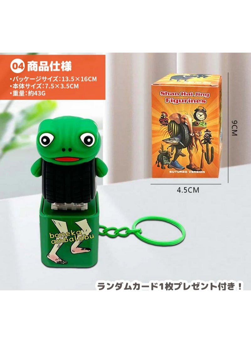 Boneka Ambalabu – The Crazy Frog Keychain - Press it… it makes a funny sound and lights up in colorful colors for a touch of whimsy! A quirky and funny frog design with human feet – combining randomness and madness! 7.5 x 3.5 cm – the perfect size for everyday carrying. Lightweight (43g) – comes with a surprise random card inside the box! Perfect as a unique gift for lovers of strange and amusing things. - Image 2