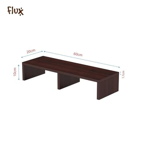 flux Monitor Stand Wooden | Monitor Stand Riser | PC Stand For Desktop Table | , with 3 leg support, Non-Slip | Material: Particle Board Wood | Size: (59.5 cm x 20cm x 12cm) | Wooden Red - Image 4