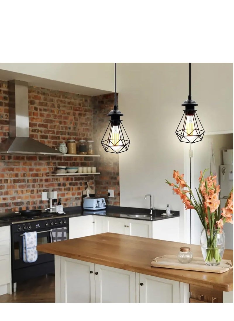 Generic Ceiling Pendant & Lamp Holder, Metal Pendant Light Fitting, E27 Lamp Holder, Fitting Set with Braided Fabric Cable (Black 2pcs)  - Image 5