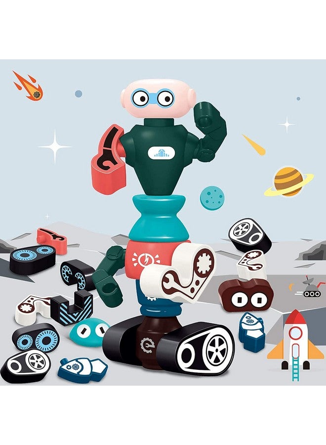 فنبلاست لعبة روبوتات فن بلاست المغناطيسية - بناء روبوتات اصنعها بنفسك - ألعاب تعليمية STEM للأطفال/الأولاد من سن 3 سنوات فما فوق - متعددة الألوان - Image 3
