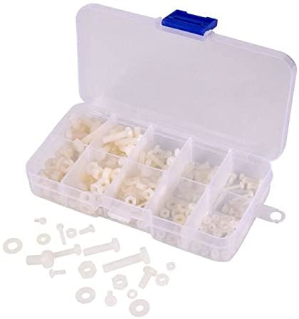 REES52 M2 M25 M3 M4 M5 Total 270pcs Nylon ScrewNutWasher Assortment Kit Come with Plastic Box - Image 1