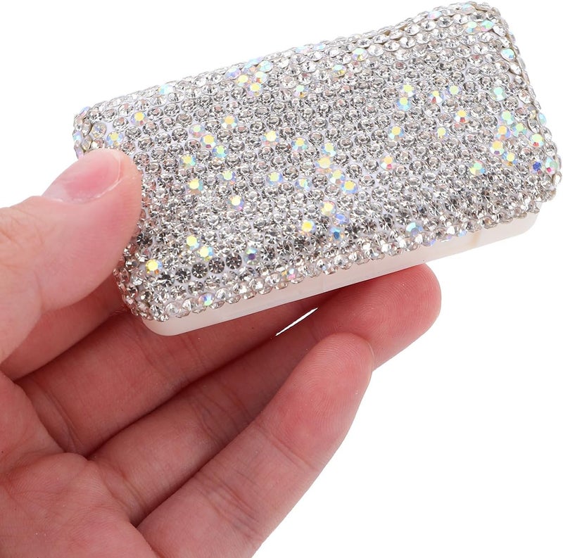 LABRIMP Bling Rhinestone Weekly Pill Organizer Mini Portable Pill Case with 3 Compartments Waterproof Travel Medication Storage Box for Daily Vitamins - Image 4