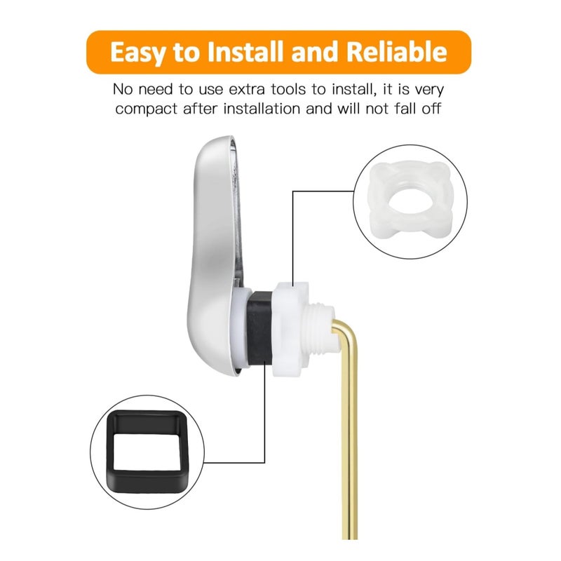 SOLARAE Front Mount Toilet Handle, Toilet Handle Replacement Kit, Universal Toilet Flush Handle, Zinc Alloy Toilet Tank Trip Lever with H2 Brass Arm, Tank Flush Lever Replacement Handle - Image 2