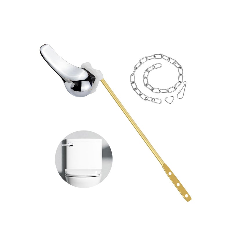 SOLARAE Front Mount Toilet Handle, Toilet Handle Replacement Kit, Universal Toilet Flush Handle, Zinc Alloy Toilet Tank Trip Lever with H2 Brass Arm, Tank Flush Lever Replacement Handle - Image 1