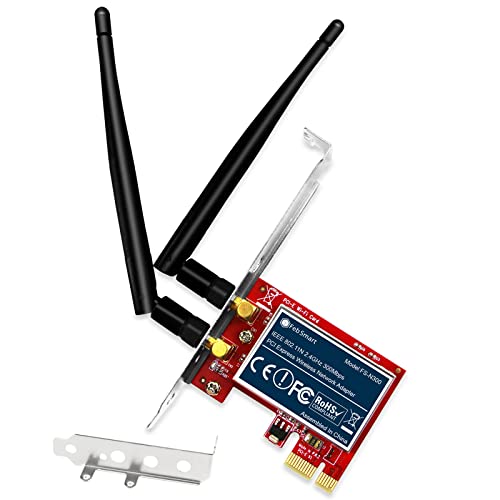 FebSmart Wireless N 2.4GHz 300Mbps PCIE Wireless Network Adapter for Windows 11, 10, 8.1, 8, 7, XP (32/64bit), Windows Server and Linux PCs, PCIE WiFi Card, PCIE WiFi Adapter (FS-N300) - Image 1