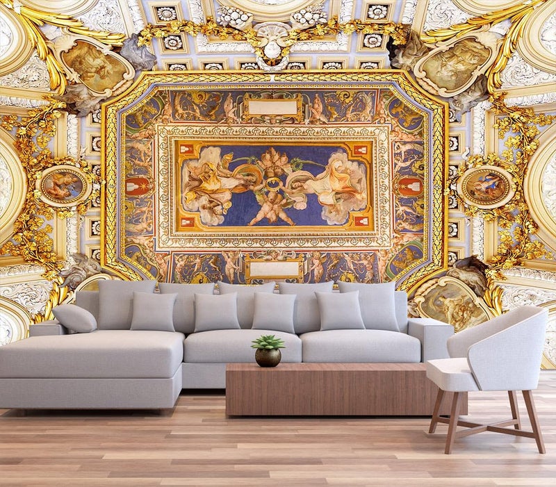 Reyhui Gold Jesus Christ Religious Fine Decorative Wall Mural for Interior Ceiling and Backdrop MuralsNot Peel and Stick - Image 2