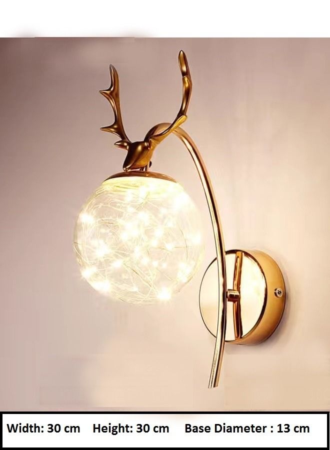 fashionhome Modern Creative Deer Head Gold Wall Hanging Lamp for Living Room Bedroom Balcony - Image 5