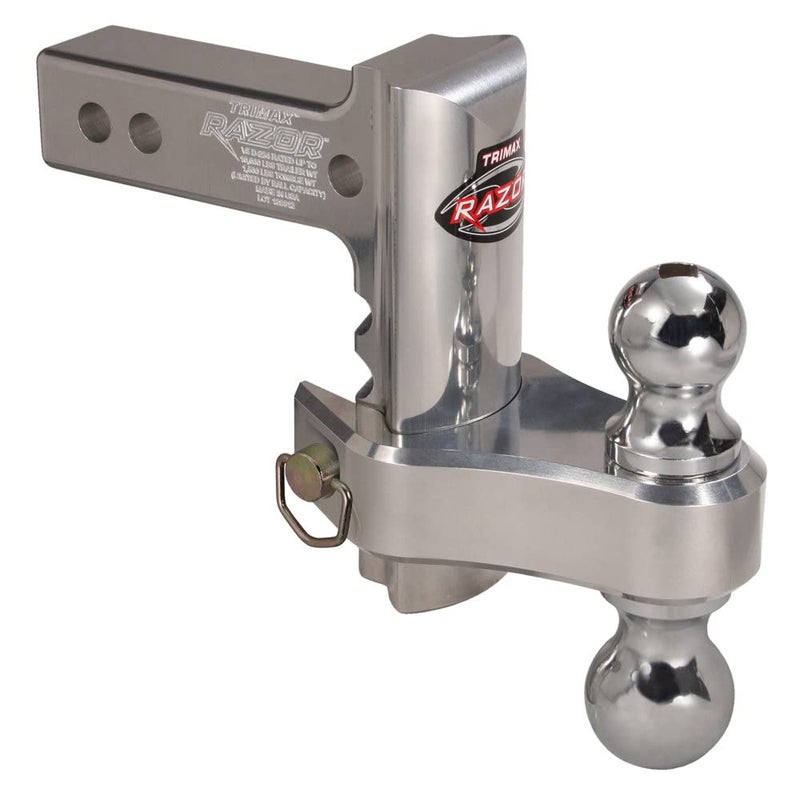 TRIMAX TRZ6ALRP 6" Aluminum Adjustable Hitch with Dual Hitch Ball and Receiver Adjustment Pin - Image 2