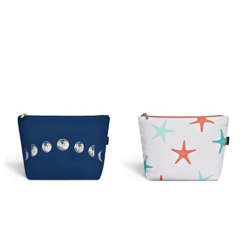 Ecoright Makeup Pouch for Girls, Canvas Cosmetic Pouch for Women, Small Pouches for Women (Pack of 2) - Image 1