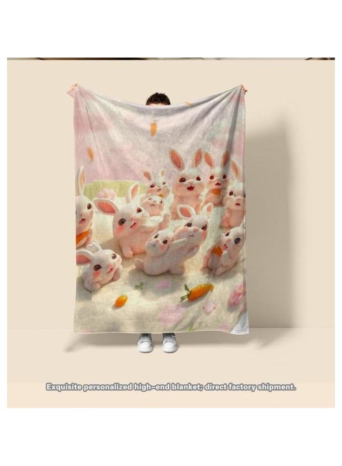 عام بطانية رقيقة من الفانيلا الكرتونية للأطفال أو الطلاب (دافئة ومريحة ومناسبة للنوم والألعاب) 100 سم * 150 سم - 504 - Image 1