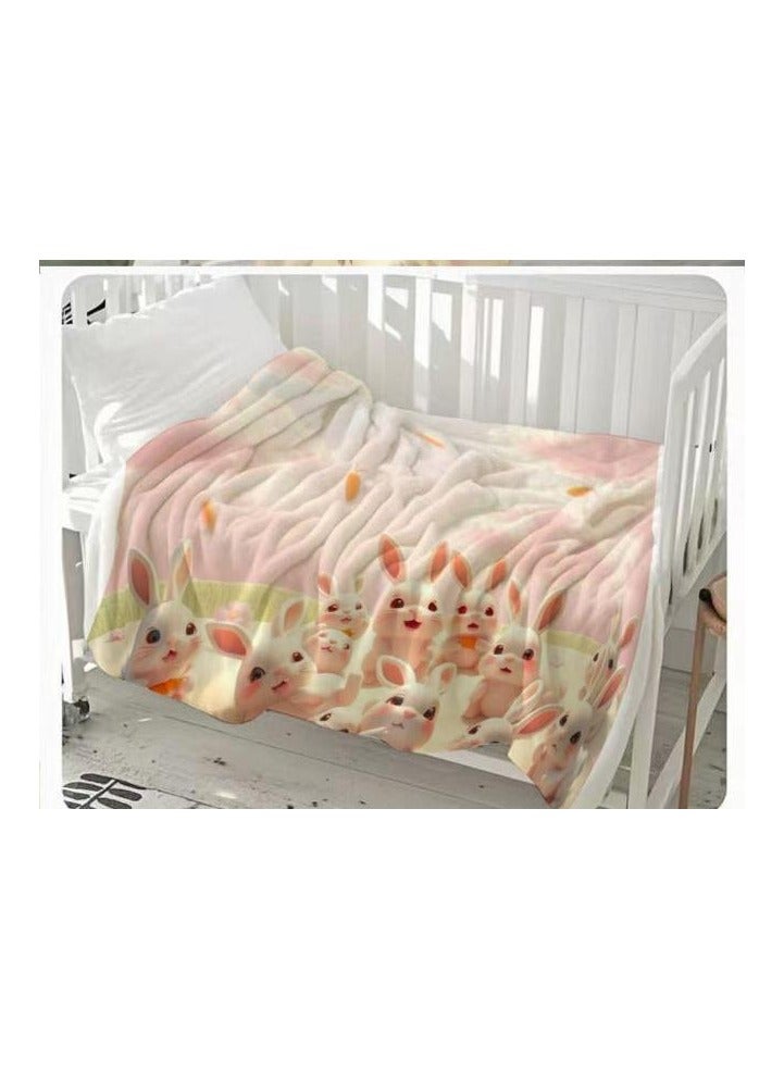 عام بطانية رقيقة من الفانيلا الكرتونية للأطفال أو الطلاب (دافئة ومريحة ومناسبة للنوم والألعاب) 100 سم * 150 سم - 504 - Image 3