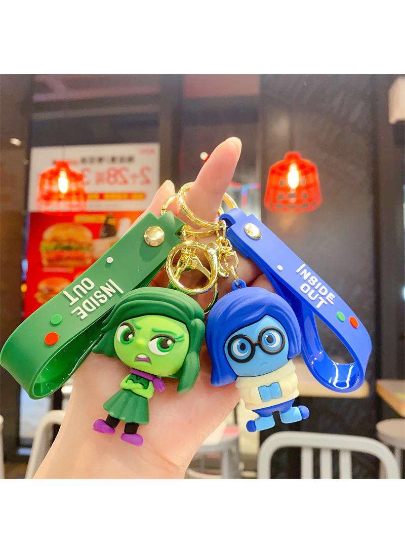 Bluejw Cute  Anime Inside Out 2 Keychain Toy for Game Fans Kids Birthday Gift 2Pcs - Image 1