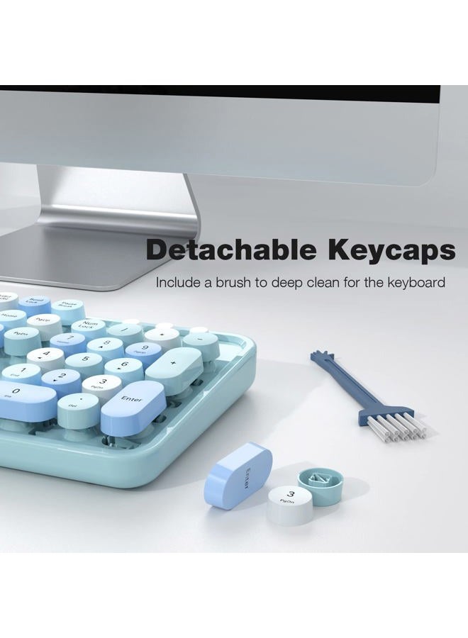 MOFii Wireless Keyboard and Mouse Combo 2.4GHz Cute Cordless Keyboard with Colorful Round keycaps Full-Sized Keyboard and Optical Mouse - Image 5