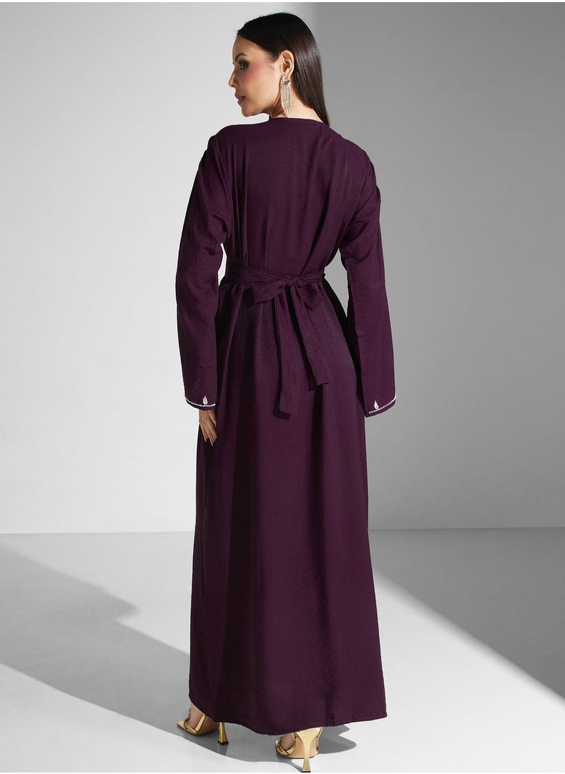hayas closet - Embellished Belted Jalabiya - Image 1