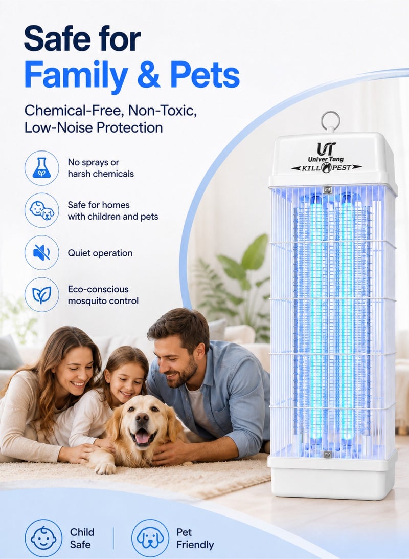 Univer Tang The best mosquito and insect trap for indoor and outdoor use, up to 3800V, with electric shock and specially designed 2*15W UV light. Kills flying insects, original electric zapper, mosquito and fly trap, best mosquito and fly zapper device. - Image 3