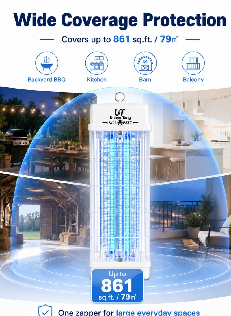 Univer Tang The best mosquito and insect trap for indoor and outdoor use, up to 3800V, with electric shock and specially designed 2*15W UV light. Kills flying insects, original electric zapper, mosquito and fly trap, best mosquito and fly zapper device. - Image 4