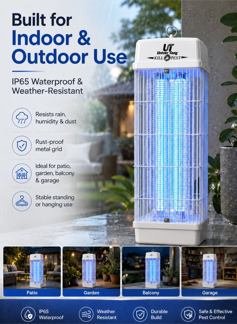 Univer Tang The best mosquito and insect trap for indoor and outdoor use, up to 3800V, with electric shock and specially designed 2*15W UV light. Kills flying insects, original electric zapper, mosquito and fly trap, best mosquito and fly zapper device. - Image 5