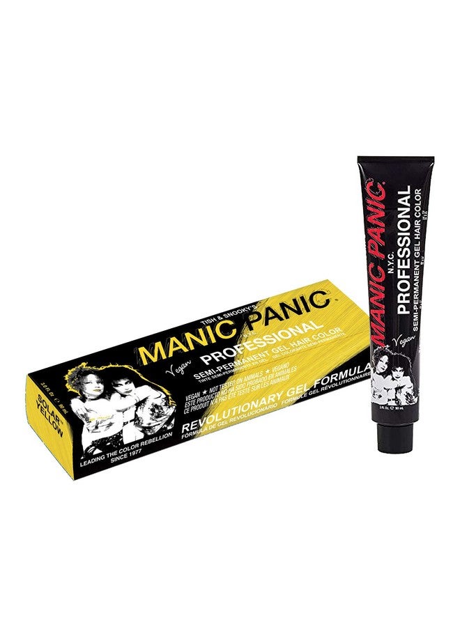 Manic Panic Professional Color Solar Yellow Medium True Yellow Semi Permanent Gel Hair Dye Lasts Through 40+ Washes No Developer Required (3Oz) - Image 1