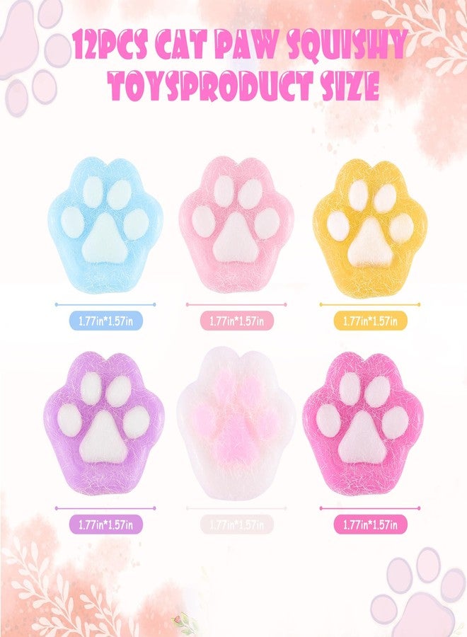CHEROSIN 12Pcs Cat Paw Squishy Toys - Kawaii Cat Paw Mochi Squishy Sensory Toys for Kids, Mini Stress Relief Fufu Toys, Handmade Soft Pull & Stretch Squishies for Kids & Adults - Image 3