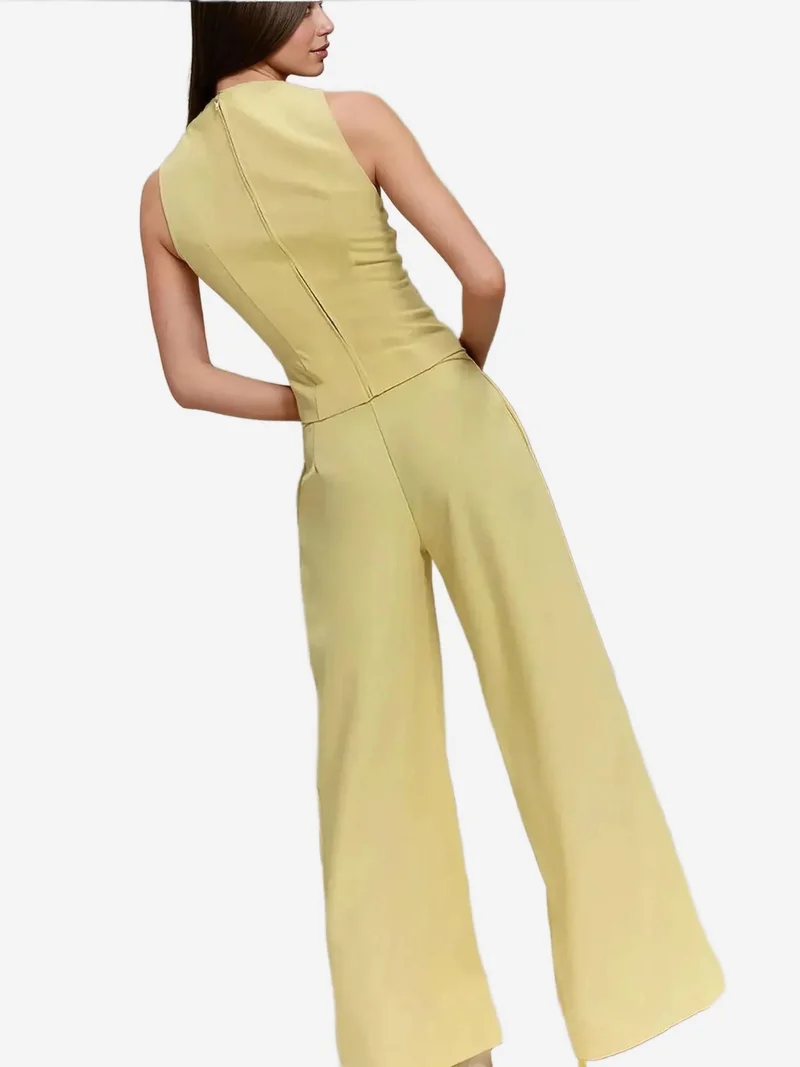 HICCUP  Pleated Wide Leg Long Pants for Women | Best Price UAE