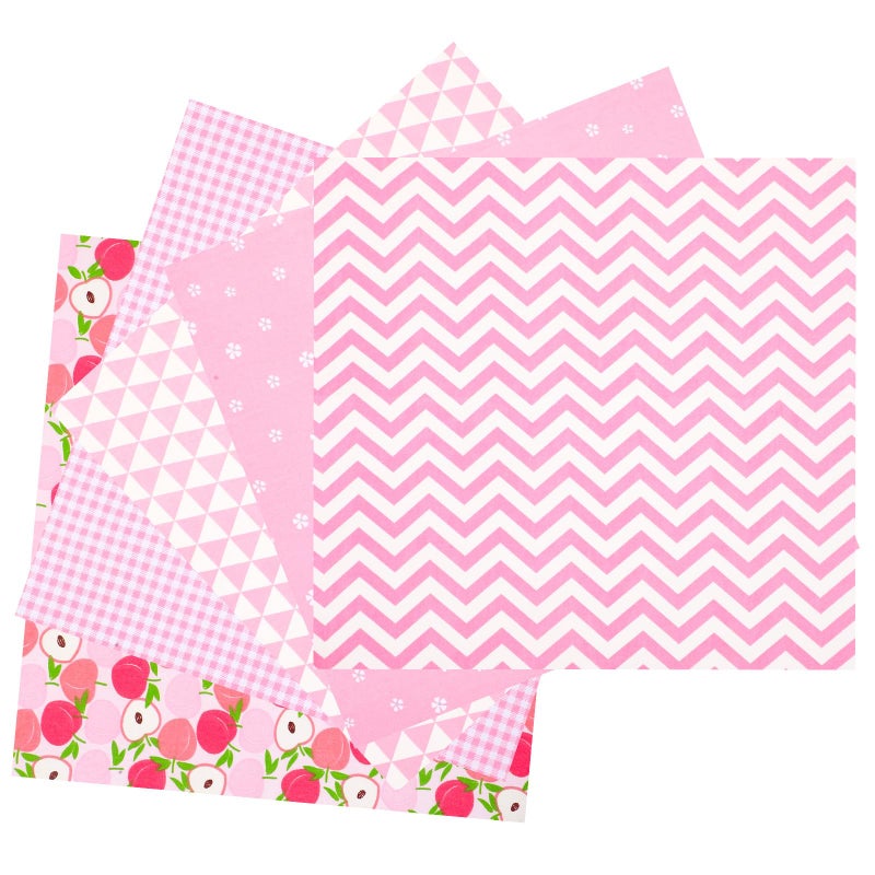 Printed Cotton Fabric Squares 5pcs 25x25cm Pink for Sewing DIY Quilting Crafting - Image 2