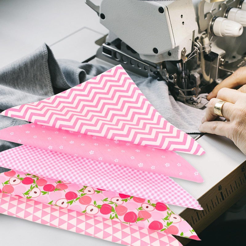 Printed Cotton Fabric Squares 5pcs 25x25cm Pink for Sewing DIY Quilting Crafting - Image 5