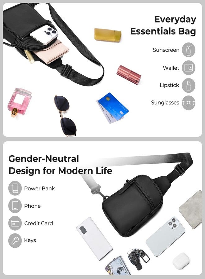 CHOLISS حقائب كروس صغيرة من تشوليس للنساء والرجال، حقيبة ظهر للسفر من النايلون، أسود، صغير - Image 3