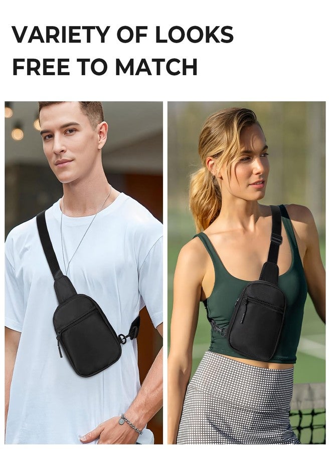 CHOLISS حقائب كروس صغيرة من تشوليس للنساء والرجال، حقيبة ظهر للسفر من النايلون، أسود، صغير - Image 2