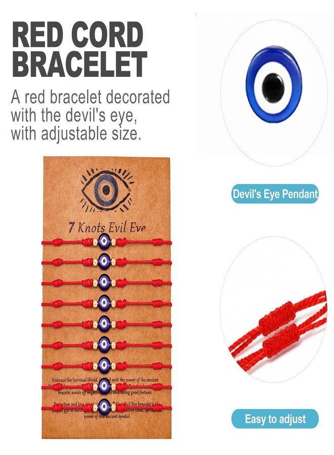 CoguZed 9-Pack Adjustable Red String Bracelets Handmade Kabbalah Evil Eye Charm & Good Luck Charm for Family and Friends - Image 3