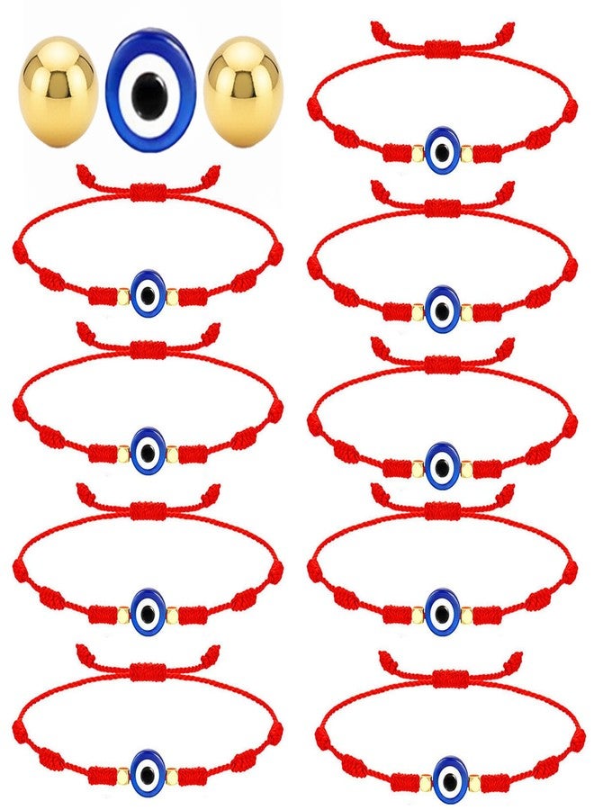 CoguZed 9-Pack Adjustable Red String Bracelets Handmade Kabbalah Evil Eye Charm & Good Luck Charm for Family and Friends - Image 1
