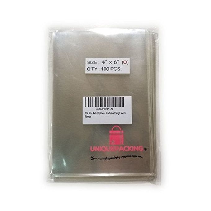UNIQUEPACKING 100 Pcs 4x6 Inches (O) Clear Flat Open-End Cello Cellophane Bags Good for Bakery, Party/Wedding Favors, 1 Pack / 100 Pieces - Image 4