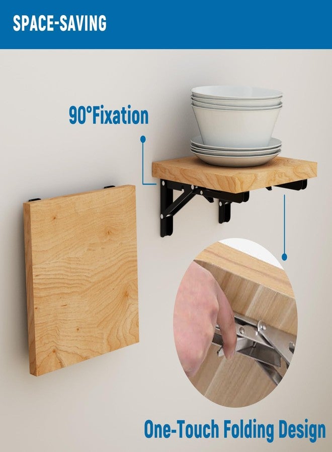 LEOPO 8 inch Folding Shelf Brackets, Heavy Duty Wall Mounted Shelf Bracket, 2 Pack, Black - Image 4