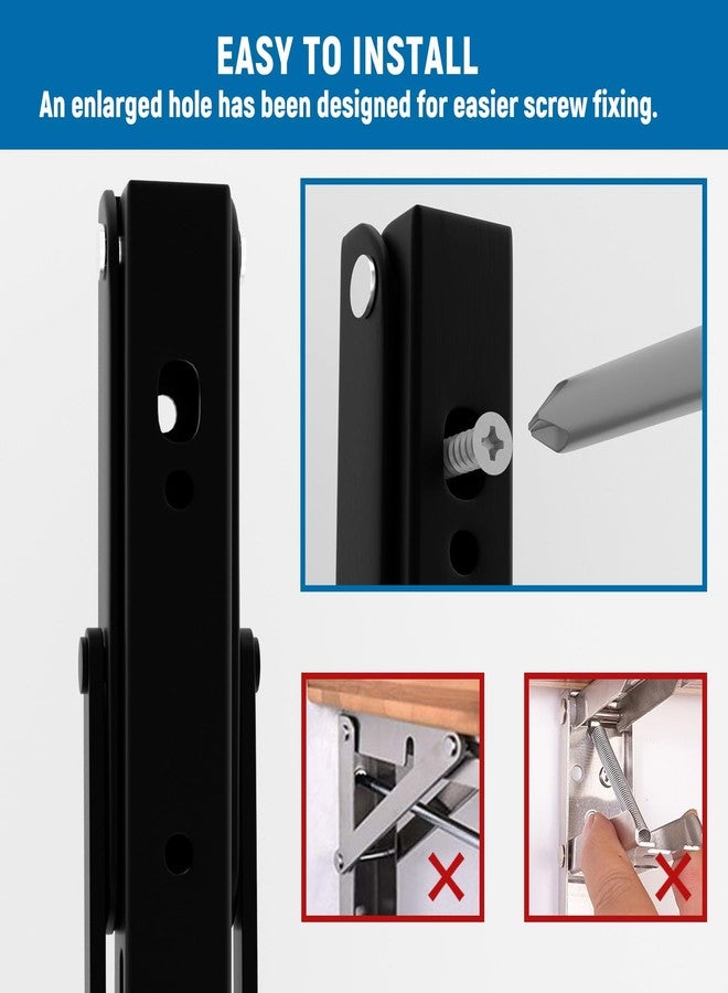 LEOPO 8 inch Folding Shelf Brackets, Heavy Duty Wall Mounted Shelf Bracket, 2 Pack, Black - Image 3